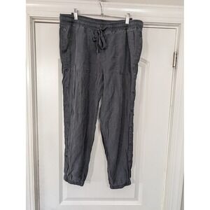 Cloth & Stone‎ Anthropologie Gray Tencel Snap Button Jogger Pants medium boho